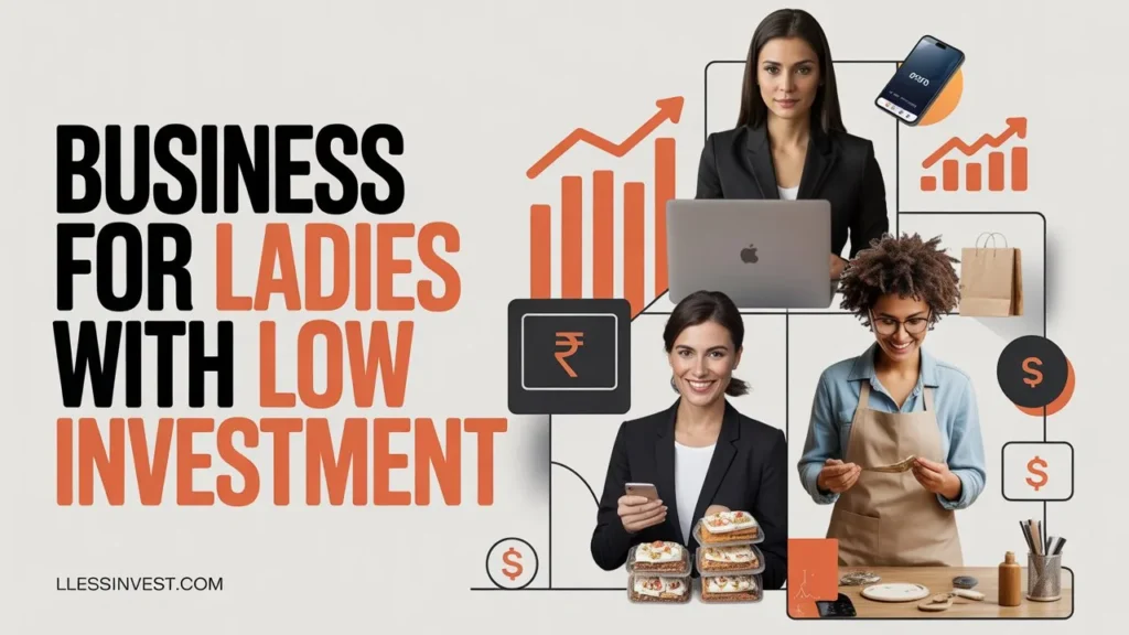 Chart showing investment and monthly income comparison for low-investment business ideas for women in India